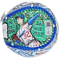 Ballon de baseball autographié par Sandy Koufax des Dodgers de Los Angeles - Peint à la main par l'artiste Charles Fazzino - B423049