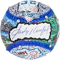 Ballon de baseball autographié par Sandy Koufax des Dodgers de Los Angeles - Peint à la main par l'artiste Charles Fazzino - B423049
