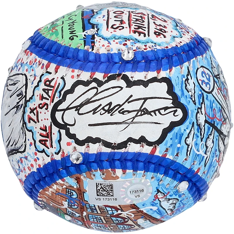 Balle de baseball autographiée par Sandy Koufax (Los Angeles Dodgers) - Peinte à la main par l'artiste Charles Fazzino - B423050