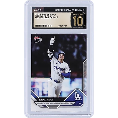 Shohei Ohtani Los Angeles Dodgers 2025 Topps Now Bobblehead Night Walk-Off HR Caps Record 8-0 Start #35 CGC Authentifié Pristine 10 Card