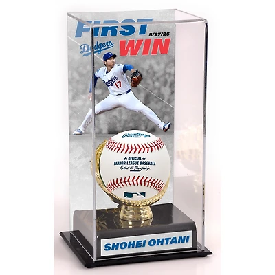 Vitrine sublimée avec image de Shohei Ohtani, première victoire des Dodgers de Los Angeles en tant que lanceur partant de l'équipe.