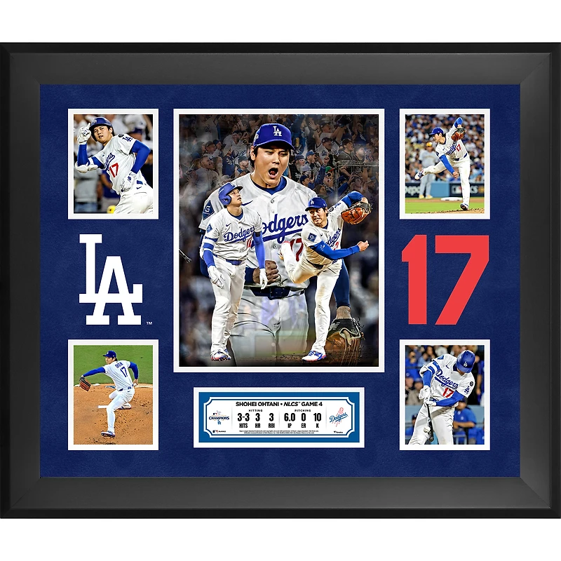 Collage de 5 photos encadrées de Shohei Ohtani des Dodgers de Los Angeles, 20" x 24", performance du match 4 des NLCS 2025