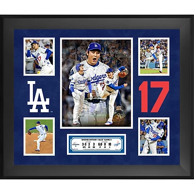 Collage de 5 photos encadrées de Shohei Ohtani des Dodgers de Los Angeles, 20" x 24", performance du match 4 des NLCS 2025
