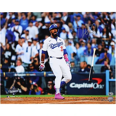 Photo autographiée de Teoscar Hernández, des Dodgers de Los Angeles, champions des Séries mondiales 2025 (40,6 x 50,8 cm)