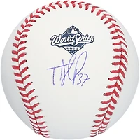 Teoscar Hernández Los Angeles Dodgers Autographed  2025 World Series Logo Baseball 