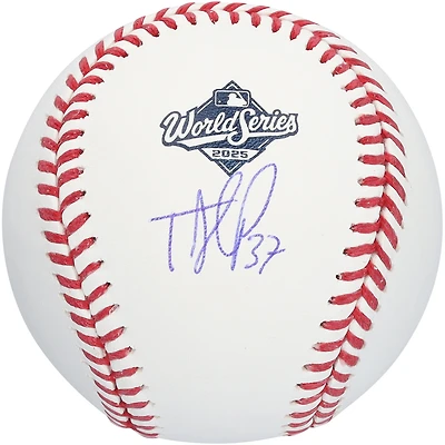 Teoscar Hernández Los Angeles Dodgers Autographed  2025 World Series Logo Baseball 