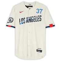 Teoscar Hernández Los Angeles Dodgers Autographed Cream Nike City Connect Limited Jersey with "24 WS Champs" Inscription 