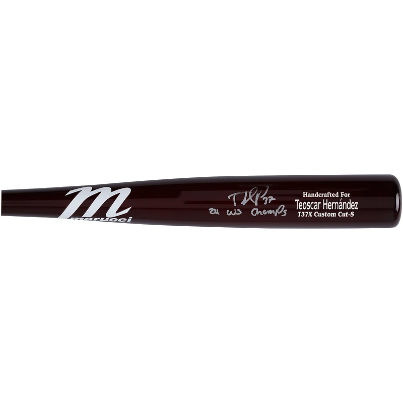 Teoscar Hernandez Los Angeles Dodgers Autographed Marucci Game Model Bat with "24 WS Champs" Inscription
