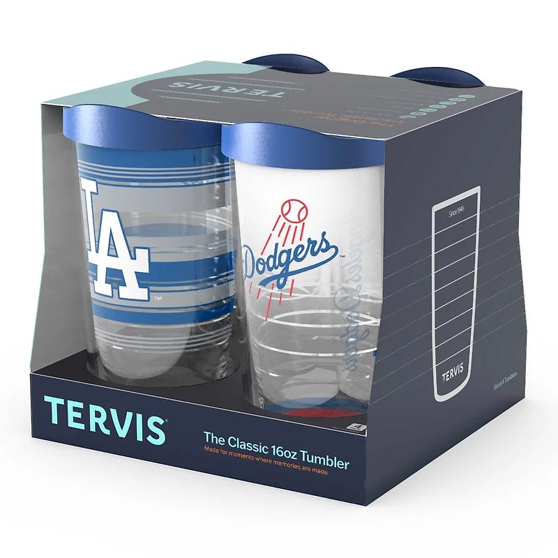 Tervis Los Angeles Dodgers paquet de quatre 16oz. Ensemble de gobelets classiques