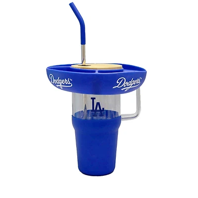 Gobelet en verre de 40 oz avec plateau à collation en silicone des Dodgers de Los Angeles de The Memory Company