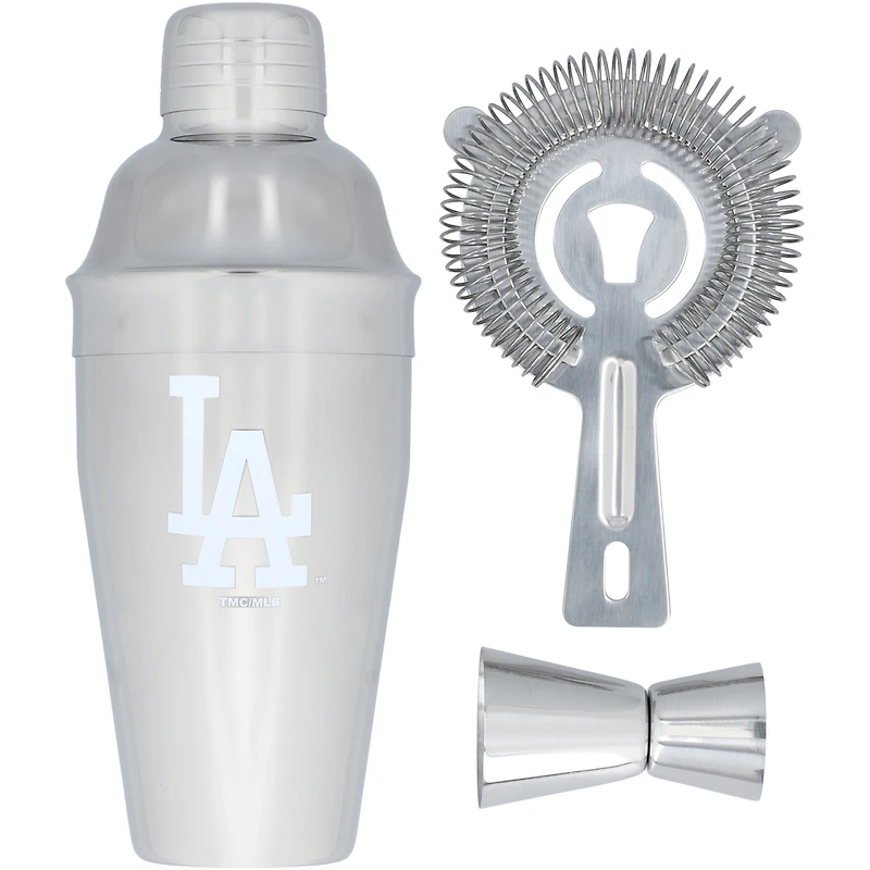 The Memory Company Los Angeles Dodgers Ensemble shaker, passoire et doseur en acier inoxydable