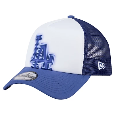 Toddler New Era  White/Royal Los Angeles Dodgers Painted A-Frame 9FORTY Trucker Adjustable Hat