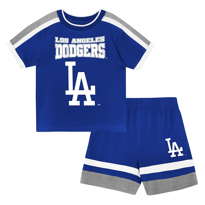 Ensemble t-shirt et short Outerstuff Royal Los Angeles Dodgers Ground Ball pour tout-petit
