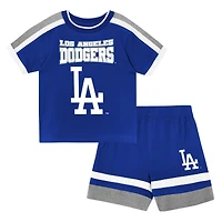 Ensemble t-shirt et short Outerstuff Royal Los Angeles Dodgers Ground Ball pour tout-petit