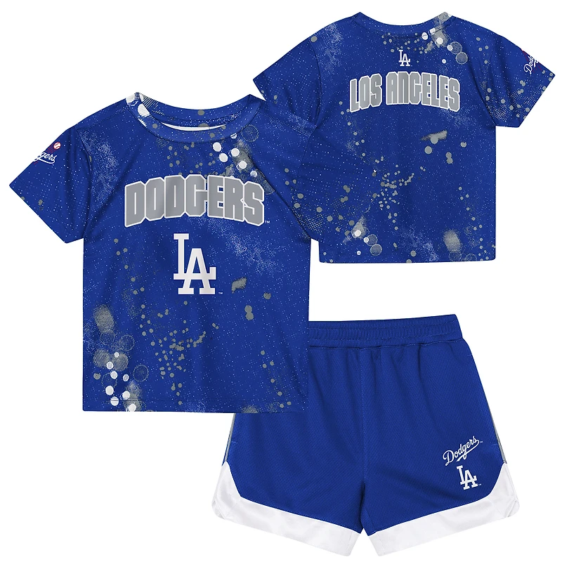 Ensemble t-shirt et short Outerstuff Royal Los Angeles Dodgers pour tout-petits, motif frappeur suppléant