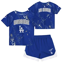 Ensemble t-shirt et short Outerstuff Royal Los Angeles Dodgers pour tout-petits, motif frappeur suppléant