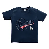 Toddler Soft as a Grape Navy Los Angeles Dodgers Americana T-Shirt