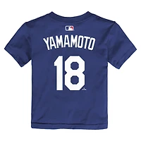 T-shirt pour enfant Yoshinobu Yamamoto des Royal Los Angeles Dodgers, avec nom et numéro