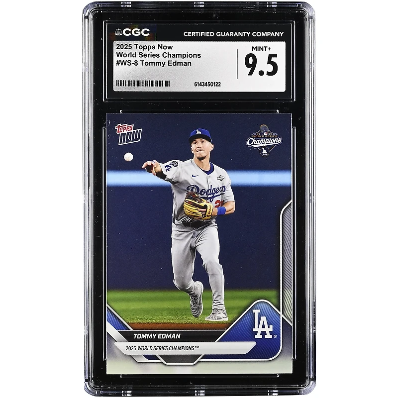Carte Tommy Edman des Dodgers de Los Angeles 2025 Topps Now '25 Champions des Séries mondiales #WS-8, authentifiée CGC 9.5