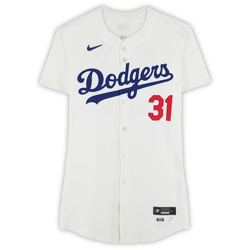 Tyler Glasnow Los Angeles Dodgers Player-Issued #31 White Jersey from the 2024 MLB Season