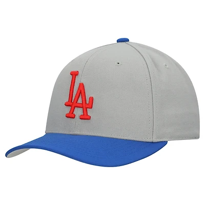 Casquette ajustable unisexe Mitchell & Ness grise Los Angeles Dodgers Basic Coop Pro