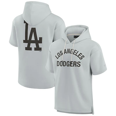 Unisex Fanatics Gray Los Angeles Dodgers Elements Super Soft Fleece Short Sleeve Pullover Hoodie