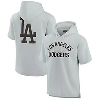 Unisex Fanatics Gray Los Angeles Dodgers Elements Super Soft Fleece Short Sleeve Pullover Hoodie