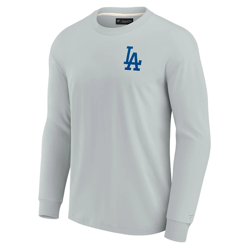 Unisex Fanatics Gray Los Angeles Dodgers Elements Super Soft Long Sleeve T-Shirt