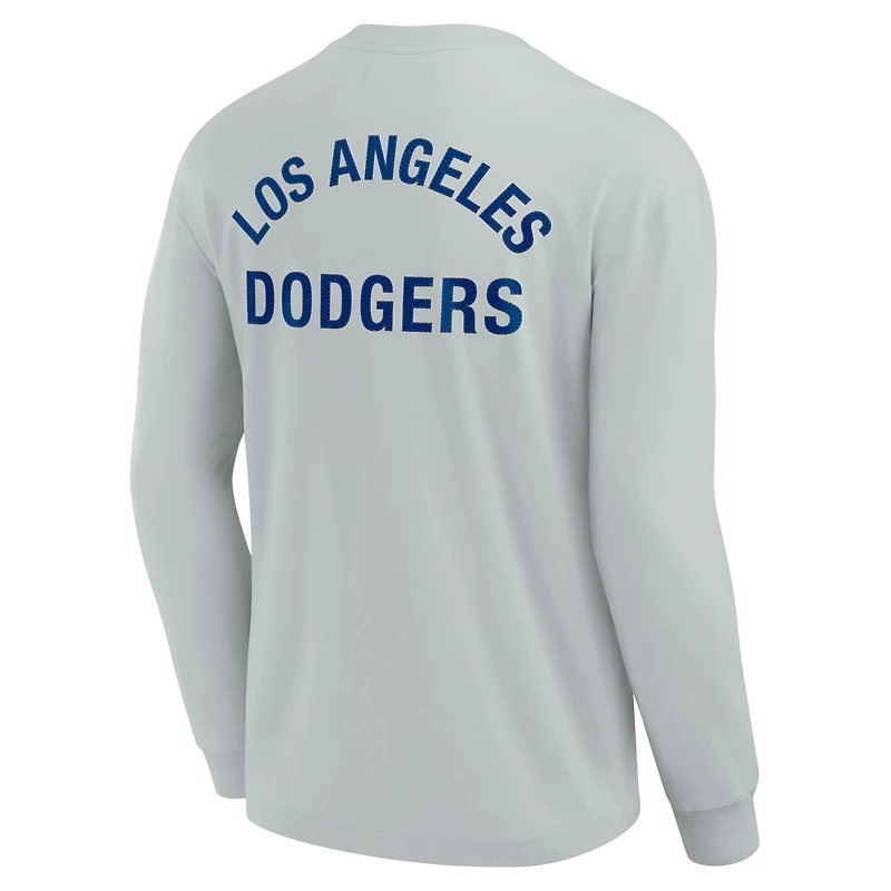 T-shirt unisexe Fanatics gris Los Angeles Dodgers Elements à manches longues ultra douces