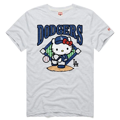 Unisex Homage  Ash Los Angeles Dodgers Hello Kitty Tri-Blend T-Shirt