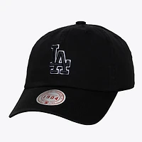 Casquette unisexe Mitchell & Ness noire et blanche Los Angeles Dodgers 1904 à sangle ajustable