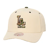 Unisex Mitchell & Ness Cream Los Angeles Dodgers Camo Logo Pro Crown Adjustable Hat