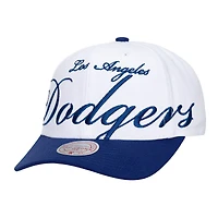 Unisex Mitchell & Ness White/Royal Los Angeles Dodgers XL Script Pro Crown Adjustable Hat