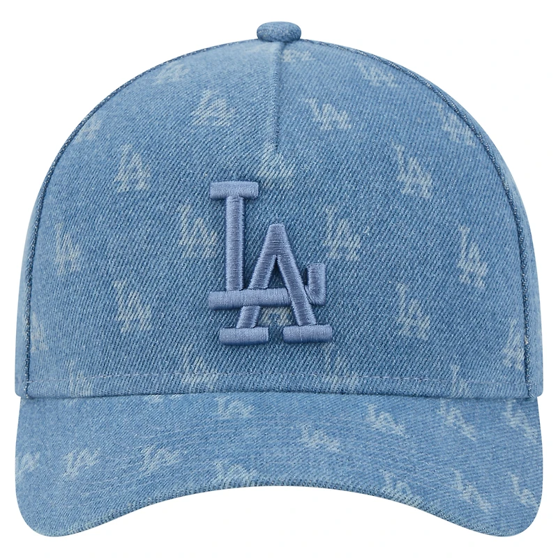 Unisex New Era Denim Los Angeles Dodgers A-Frame 9FORTY Adjustable Hat