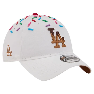 Casquette unisexe New Era blanche Los Angeles Dodgers Sprinkle 9TWENTY ajustable