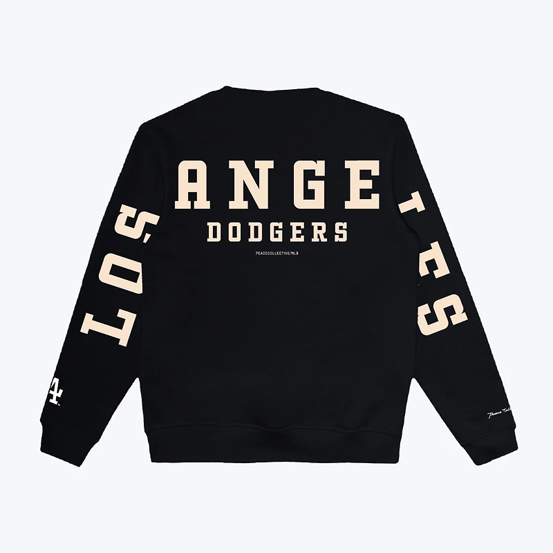 Unisex Peace Collective Black Los Angeles Dodgers Spirit Crewneck Sweatshirt