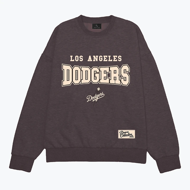 Unisex Peace Collective Brown Los Angeles Dodgers Melange Oversized Heavyweight Sweatshirt
