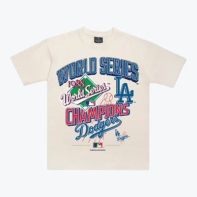 Unisex Peace Collective  Cream Los Angeles Dodgers 1988 World Series Champions Heavyweight T-Shirt