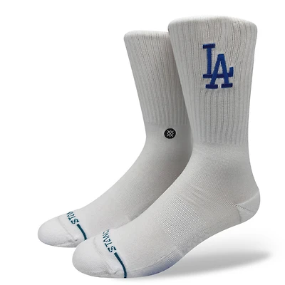 Chaussettes unisexes en tricot à crête blanche des Dodgers de Los Angeles