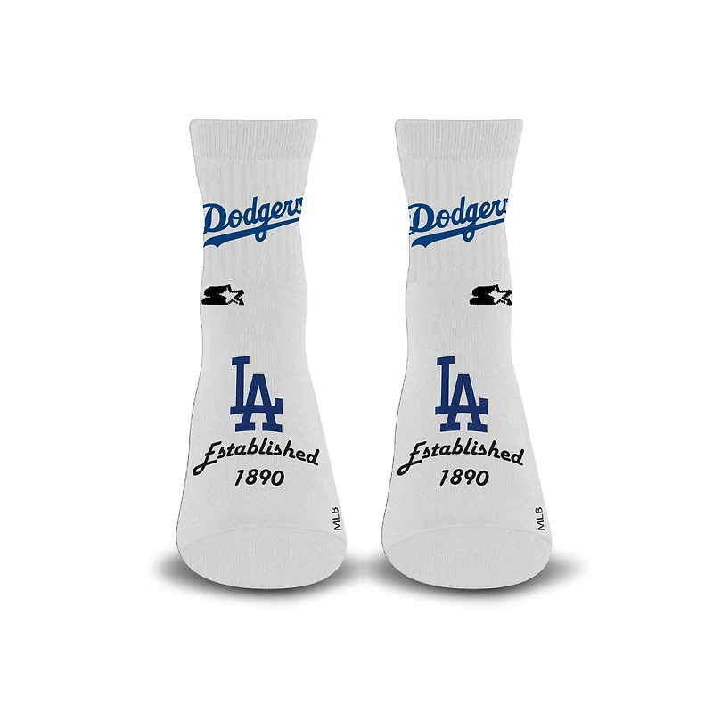 Chaussettes unisexe Starter blanches Los Angeles Dodgers Established Stencil