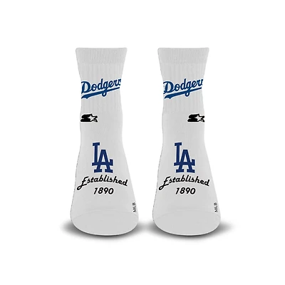 Chaussettes unisexe Starter blanches Los Angeles Dodgers Established Stencil