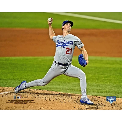 Walker Buehler Los Angeles Dodgers Unsigned 2020 MLB World Series Champions Pitching Photograph
