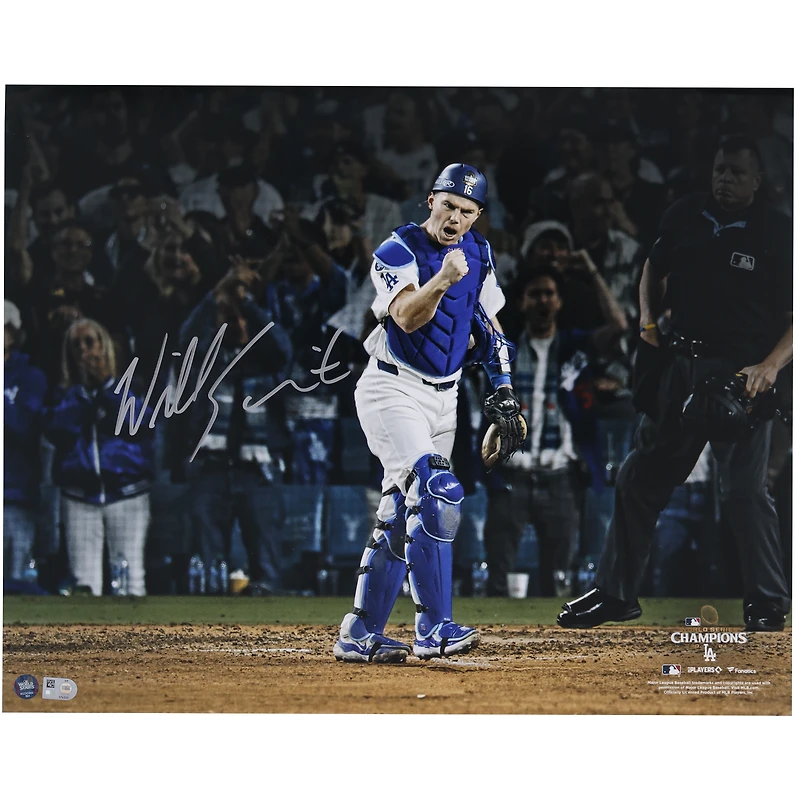 Photographie autographiée de Will Smith des Dodgers de Los Angeles, champion des World Series 2024