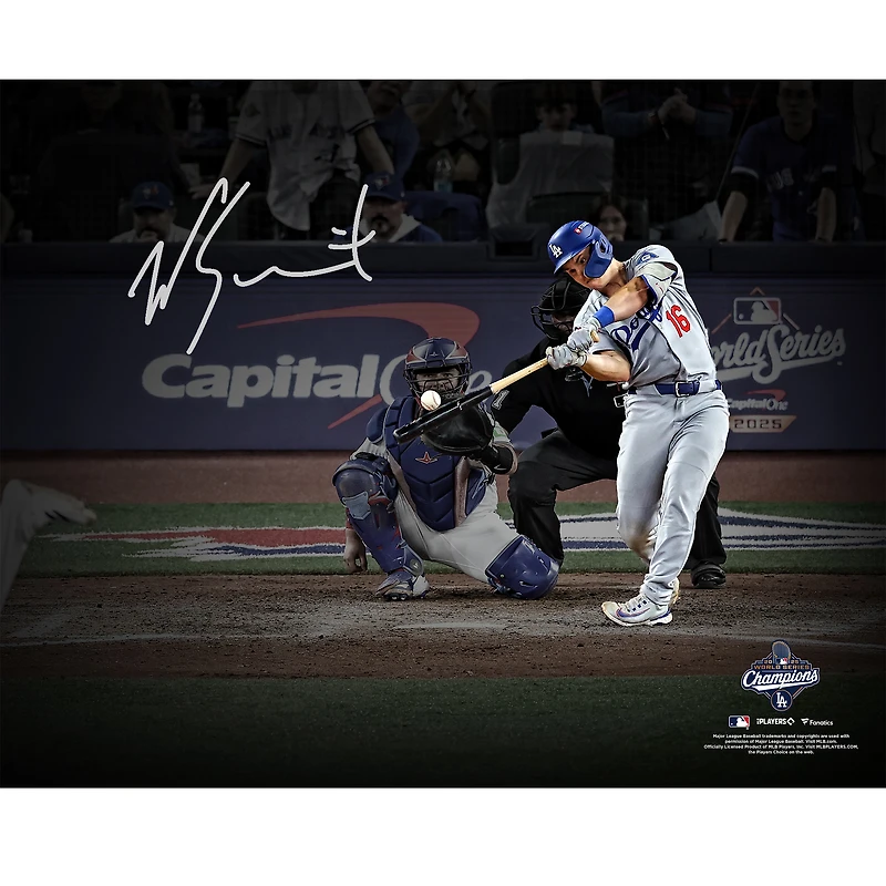 Will Smith Los Angeles Dodgers Autographed 2025 World Series Champions 16" x 20" Game 7 Game-Winning Home Run Photograph