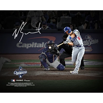 Photo dédicacée par Will Smith, des Dodgers de Los Angeles, champions des Séries mondiales 2025 (8 x 10 pouces), lors du match 7, marquant le home run victorieux.
