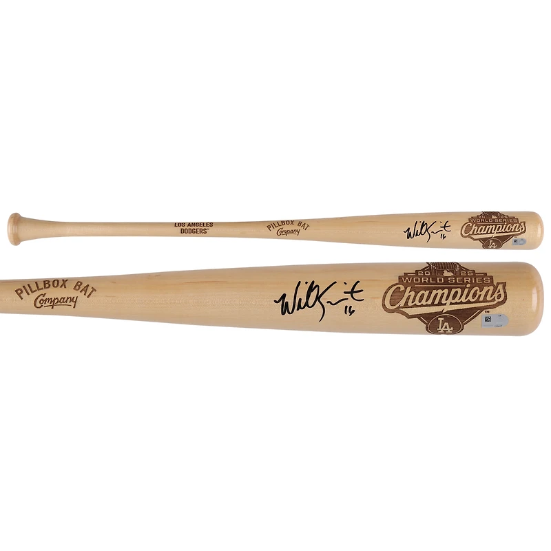 Will Smith Los Angeles Dodgers Autographed 2025 World Series Champions Pillbox Bat Company Bat