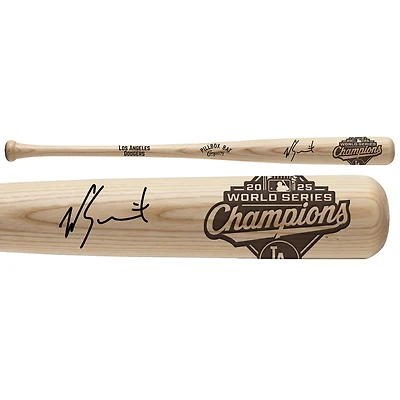 Batte Pillbox Bat Company autographiée par Will Smith des Dodgers de Los Angeles, champions des World Series 2025