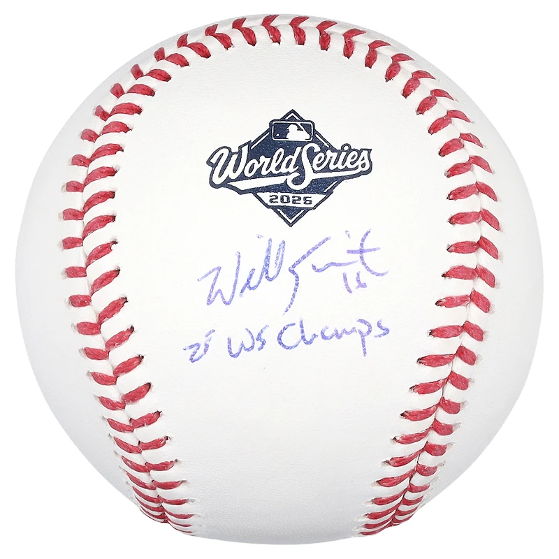 Will Smith Los Angeles Dodgers Autographed  2025 World Series Logo Baseball with "25 WS Champs" Inscription