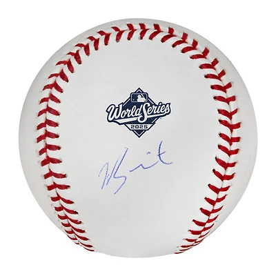Will Smith Los Angeles Dodgers Autographed 2025 World Series Logo Baseball