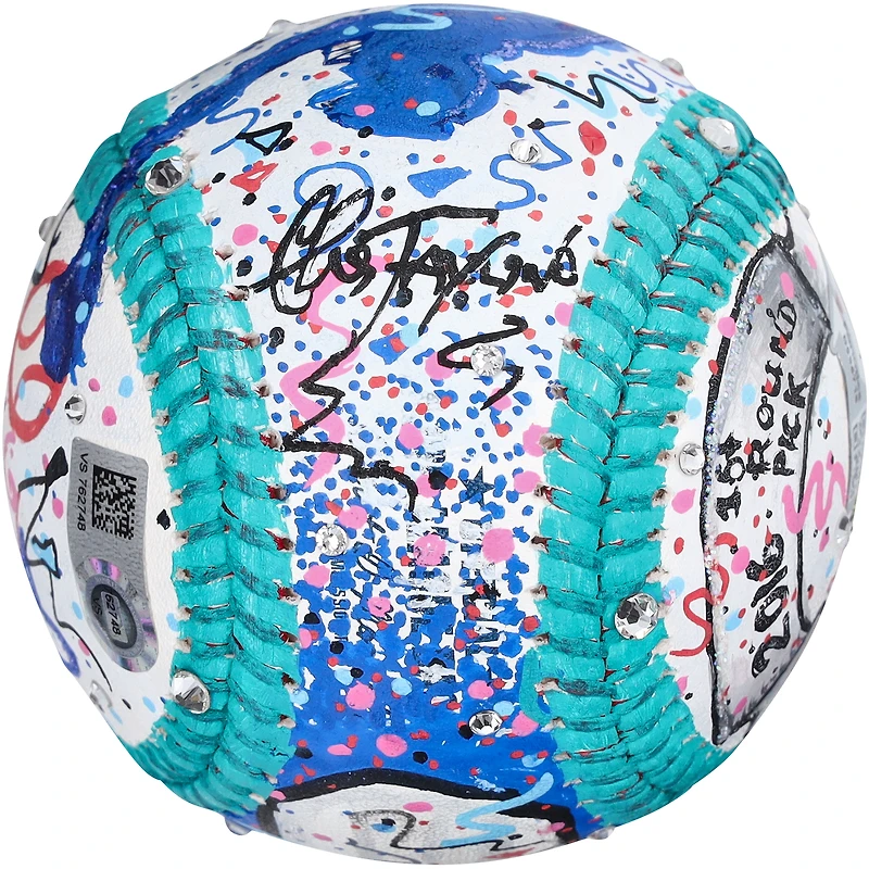 Ballon de baseball autographié par Will Smith des Los Angeles Dodgers avec l'inscription « Fresh Prince » - Peint à la main par l'artiste Charles Fazzino - B695716